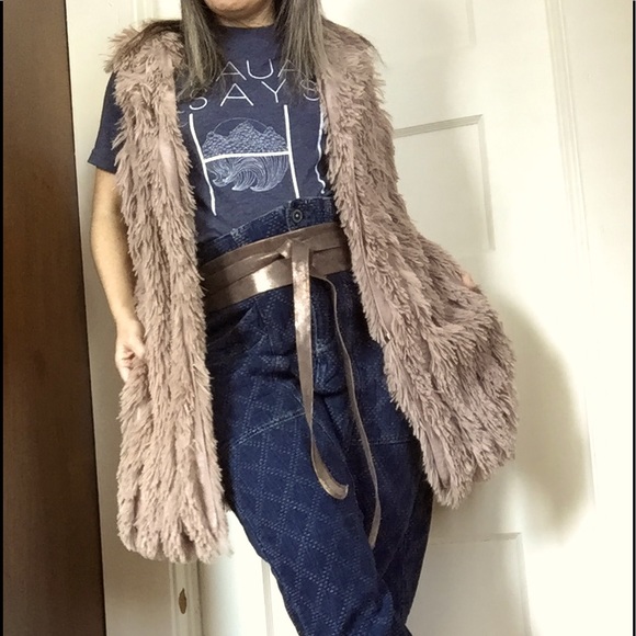Anthropologie Jackets & Blazers - Greylin Faux Fur / Faux Feather Long Vest - so soft!